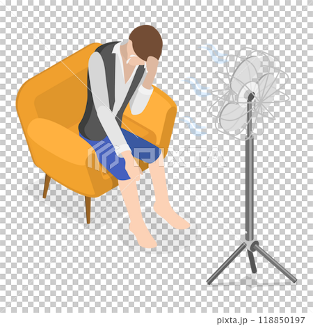 3D Isometric Flat  Set of Summer Heat. Item 3 118850197