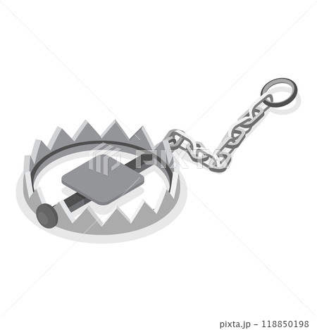 3D Isometric Flat  Set of Wild Animal and Insect Traps. Item 1 118850198
