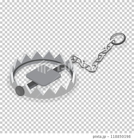 3D Isometric Flat  Set of Wild Animal and Insect Traps. Item 1 118850198