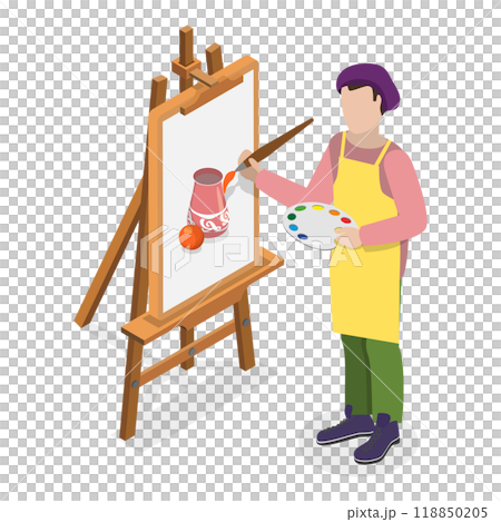 3D Isometric Flat Set of Creative Professions People. Item 3 3D Isometric Flat Set of Creative Professions People. Item 3 118850205