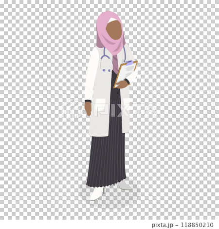 3D Isometric Flat  Set of Therapist Characters. Item 7 118850210