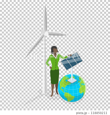 3D Isometric Flat  Illustration of Climate Change. Item 5 118850211