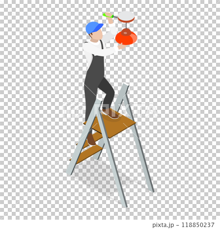 3D Isometric Flat  Set of Renovation and Decoration of Room. Item 2 3D Isometric Flat  Set of Renovation and Decoration of Room. Item 2 118850237