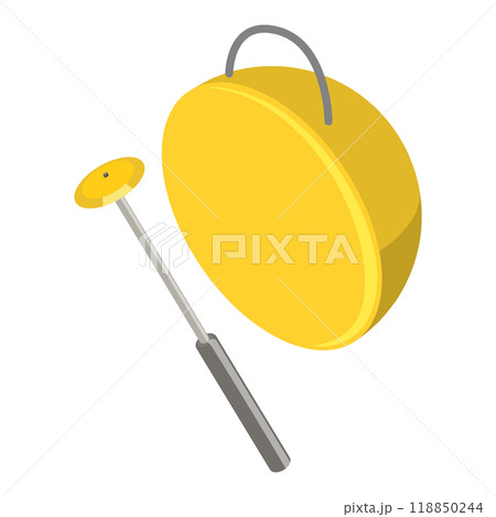 3D Isometric Flat  Set of Korean Music Instruments. Item 1 118850244