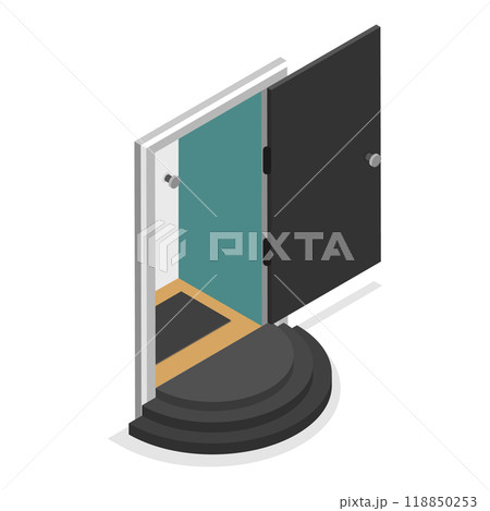 3D Isometric Flat  Set of Doors. Item 3 118850253