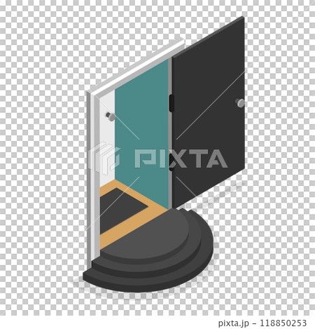 3D Isometric Flat  Set of Doors. Item 3 118850253