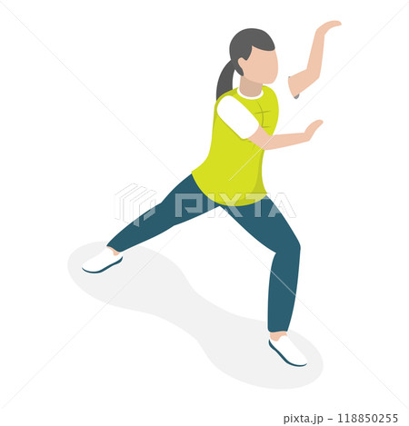 3D Isometric Flat  Set of Tai Chi. Item 3 118850255
