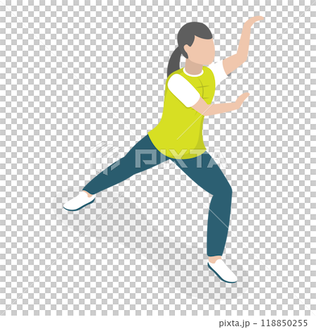 3D Isometric Flat  Set of Tai Chi. Item 3 118850255