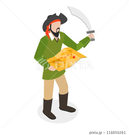 3D Isometric Flat  Set of Fairytale Characters and Items. Item 6 118850261