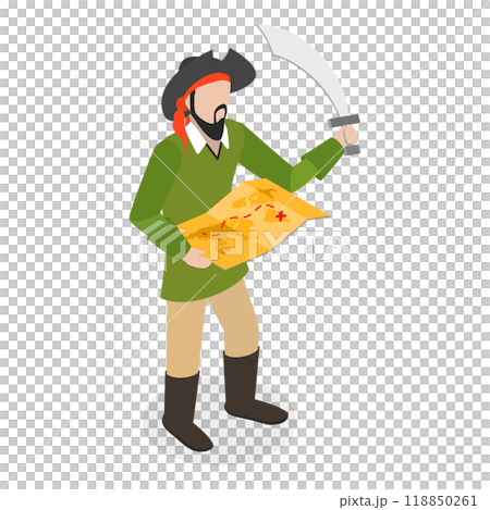 3D Isometric Flat  Set of Fairytale Characters and Items. Item 6 118850261