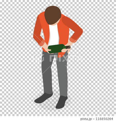 3D Isometric Flat  Set of Drunk People. Item 1 118850264