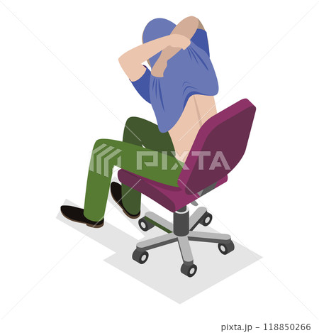 3D Isometric Flat  Set of Undressing People. Item 5 118850266