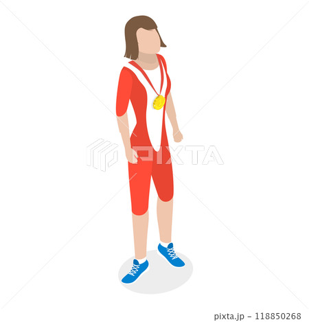 3D Isometric Flat  Set of Success, Triumph and Victory. Item 3 118850268