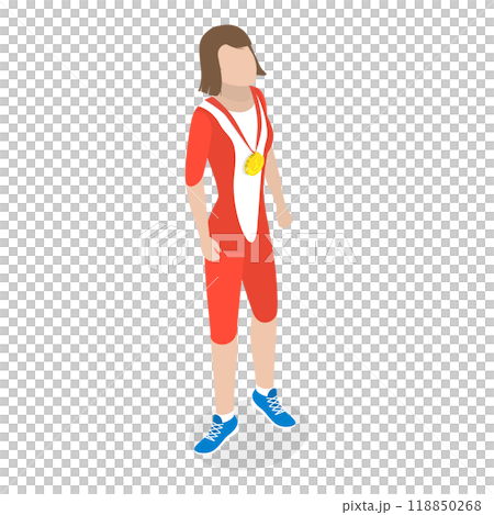 3D Isometric Flat  Set of Success, Triumph and Victory. Item 3 118850268