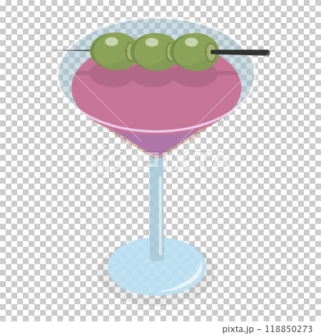 3D Isometric Flat  Set of Cocktails. Item 3 118850273