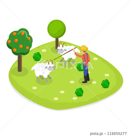 3D Isometric Flat Set of Farms. Item 3 3D Isometric Flat Set of Farms. Item 3 118850277