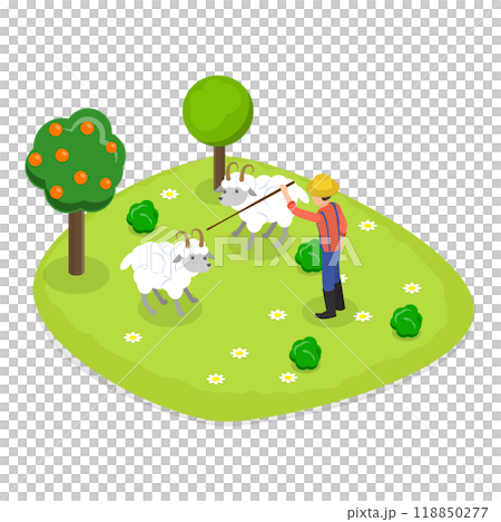 3D Isometric Flat Set of Farms. Item 3 3D Isometric Flat Set of Farms. Item 3 118850277