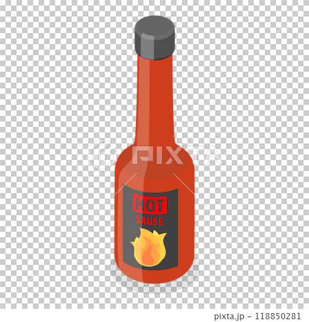 3D Isometric Flat  Set of Hot Sauces. Item 5 118850281