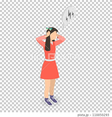 3D Isometric Flat  Illustration of Play Peekaboo. Item 1 118850293