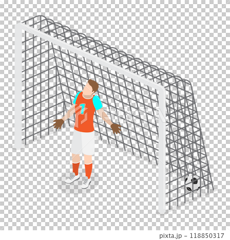 3D Isometric Flat  Set of Goalkeepers. Item 2 118850317