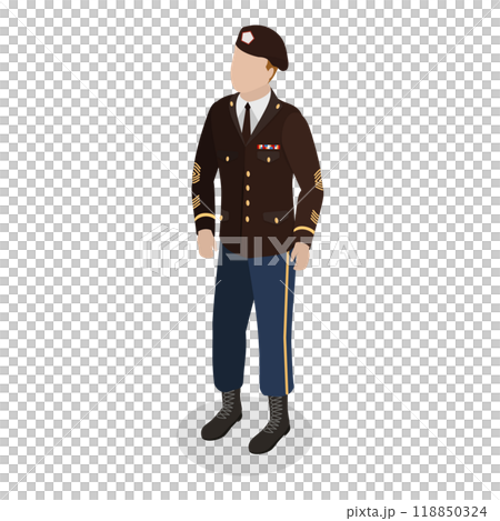 3D Isometric Flat  Set of Military People. Item 1 118850324