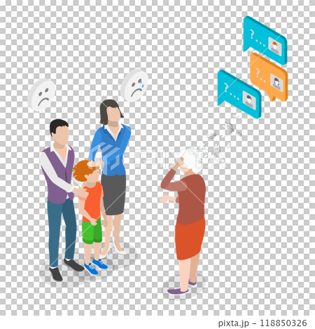 3D Isometric Flat  Illustration of Dementia. Item 1 118850326