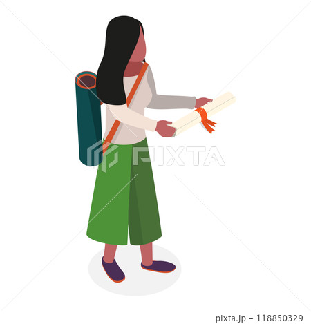 3D Isometric Flat  Illustration of Modern Students. Item 4 118850329