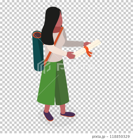 3D Isometric Flat  Illustration of Modern Students. Item 4 118850329