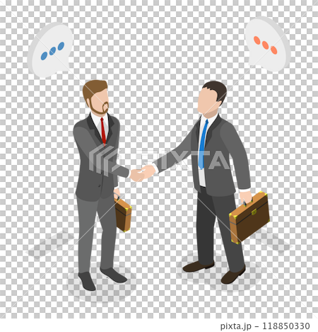 3D Isometric Flat  Illustration of Negotiation. Item 4 118850330
