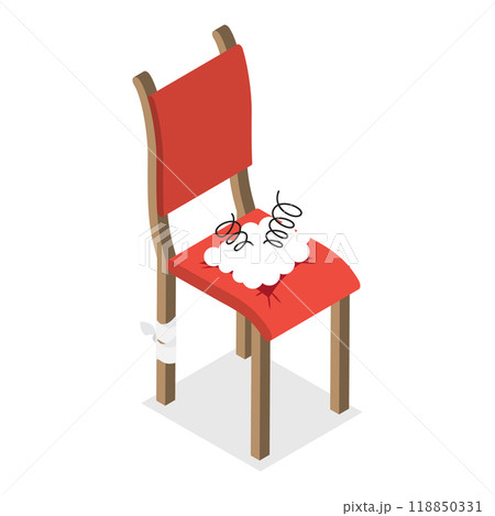 3D Isometric Flat Set of Broken Furniture. Item 4 3D Isometric Flat Set of Broken Furniture. Item 4 118850331
