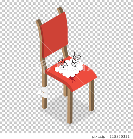 3D Isometric Flat  Set of Broken Furniture. Item 4 118850331