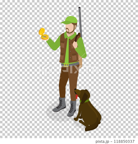 3D Isometric Flat Set of Hunters. Item 3 3D Isometric Flat Set of Hunters. Item 3 118850337