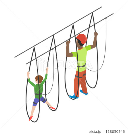 3D Isometric Flat Illustration of Rope Park. Item 3 3D Isometric Flat Illustration of Rope Park. Item 3 118850346