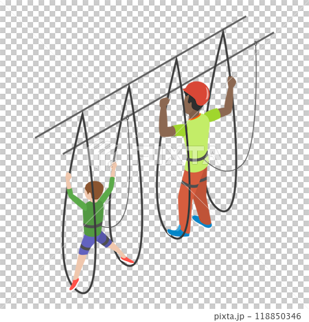 3D Isometric Flat Illustration of Rope Park. Item 3 3D Isometric Flat Illustration of Rope Park. Item 3 118850346