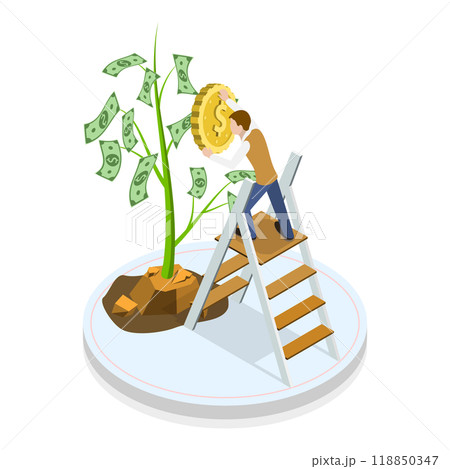 3D Isometric Flat Illustration of Startup Funding. Item 3 3D Isometric Flat Illustration of Startup Funding. Item 3 118850347