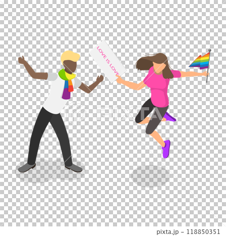 3D Isometric Flat  Illustration of LGBT Community. Item 2 118850351