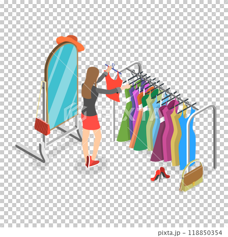 3D Isometric Flat  Set of Wardrobes. Item 2 118850354