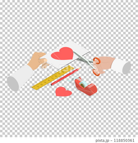 3D Isometric Flat  Set of Craft Handmade Hobbies. Item 2 118850361