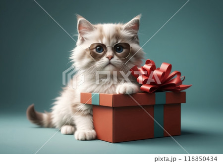 funny fluffy happy cute fat ragdoll kitten...のイラスト素材 [118850434] - PIXTA