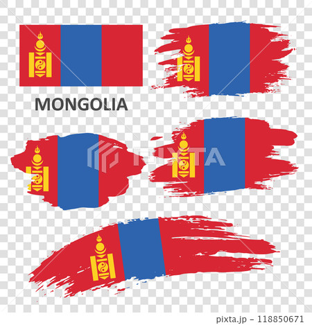A set of flags of Mongolia A set of flags of Mongolia 118850671