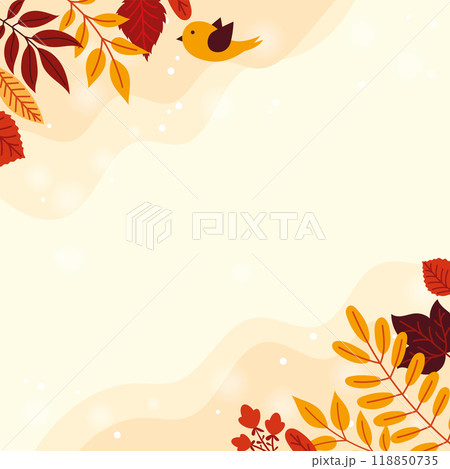 Frame with Autumn decorative leaves 118850735