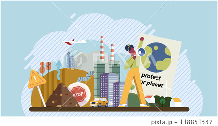 Climate change. Save the planet. Protect planet. Choose renewable resources to reduce impact climate change On World Environment Day, lets commit to preserving our planet We need to change climate 118851337