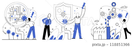 Corporate strategy vector illustration. Solution-driven aspirations are wings propelling organizations to new heights in sky corporate success Development is laboratory where alchemy strategic 118851366