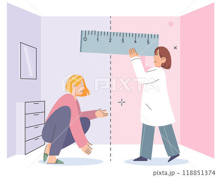 Social anxiety vector illustration. Sadness is natural emotional response to lifes challenges Societys expectations often contribute to feelings sorrow and stress The social anxiety concept aims 118851374