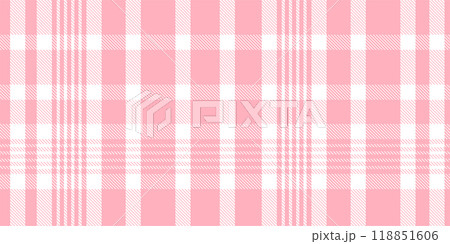 Gingham pattern background. Retro tablecloth texture. Abstract color full of Scott pattern. Pastel gingham seamless background for print on fabric. Vector art 118851606