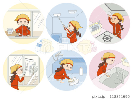 年末大掃除　イメージイラスト 118851690