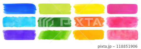 Paint brush strokes vibrant banners Paint brush strokes vibrant banners 118851906