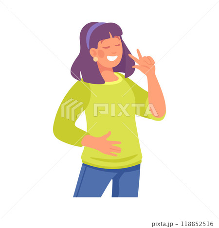 Party with Young Woman Rejoice and Cheering Vector Illustration 118852516