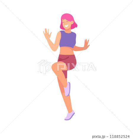 Party with Young Woman Rejoice and Cheering Vector Illustration Party with Young Woman Rejoice and Cheering Vector Illustration 118852524