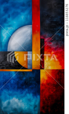 Vertical abstract background or banner concept, dark rich colors and geometric shapes 118853276